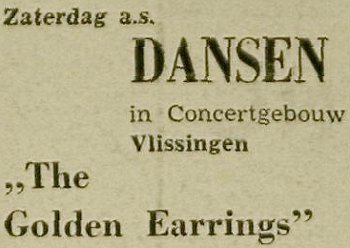 The Golden Earrings show announcement March 26, 1966 Vlissingen - Concertgebouw